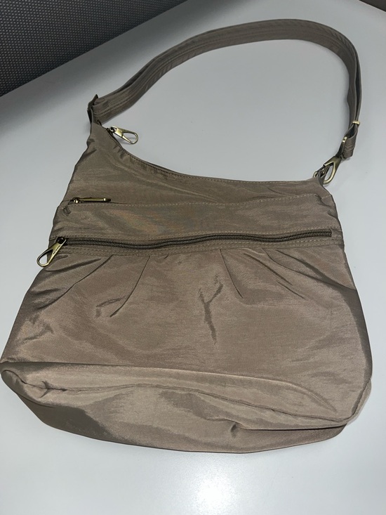 Travelon Handbags - Travelon Sable Shoulder Crossbody Bag with Gold Hardware